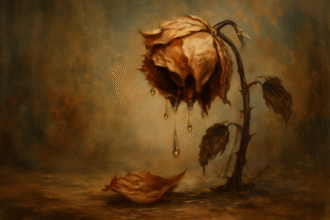 tears on a withered flower